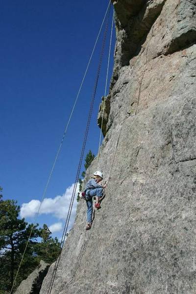 Brittany works out the face moves on her first 5.7 at age 8.