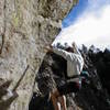 Ridge dreaming of air well before the crux on LC; photo by Bob Ratliff.
