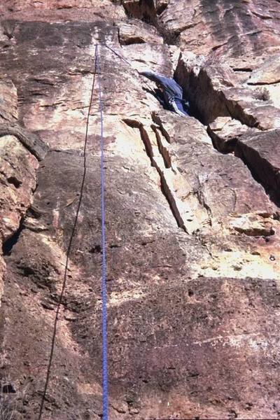 Erik Marr climbing Kalahari Sidewinder. One of the shorter routes on the wall.