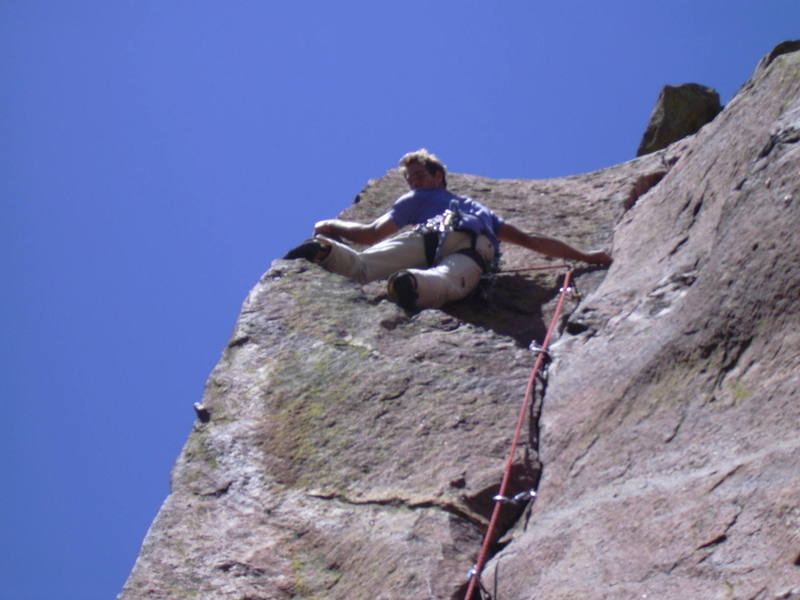 Working the arete.