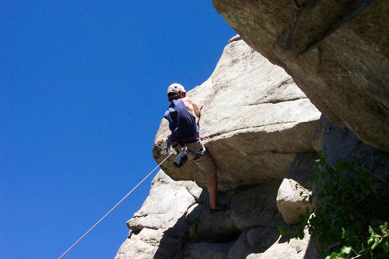 Jon works out the crux of the climb