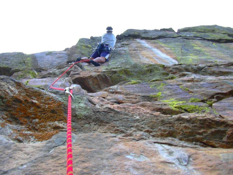 Near the crux of the 5th pitch.