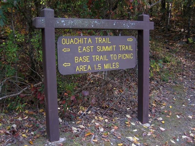 Well marked approach trail to the SE face of Pinnacle Mountain