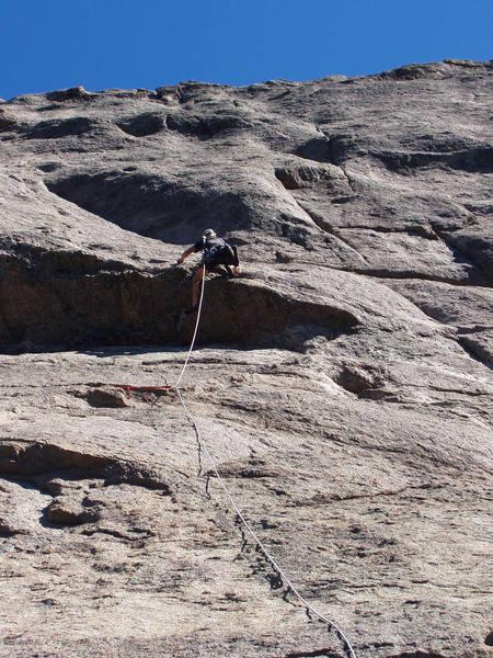 Howard pulling the 5.8 roof on pitch one.