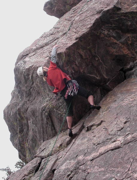 Irina Overeem tackling the crux roof.