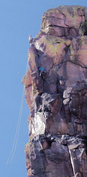 Unknown climbers on the fifth pitch.