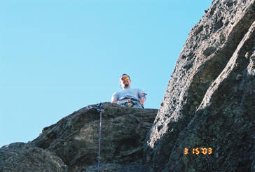 Antonio on the "summit" of Noodlers Nitemare.
