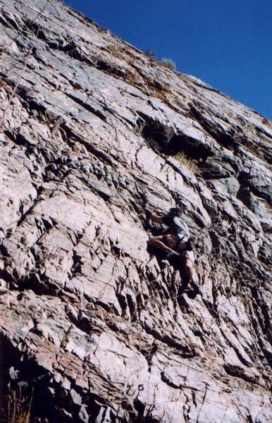 Jeff Gunter just starting to climb.