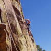 Irina Overeem placing pro at the end of the Ruper traverse.