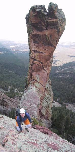 The terrifying view when you come over the first headwall on the route.