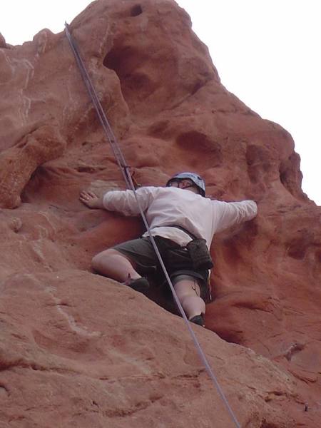 Reaching hard.
