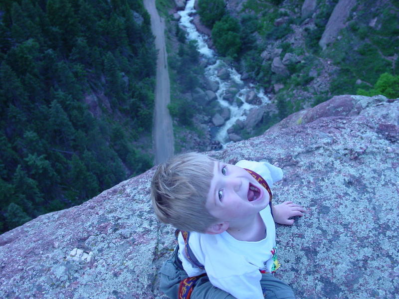 Leif Coopman, age 5, summit of the Bastille via the Bastille Crack.