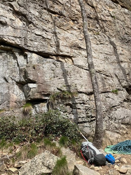 At the base of the climb