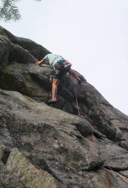 Steve Matous cranking the roof on the first pitch of Mystic Mile.