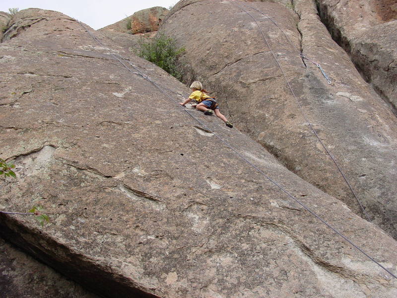 Aidan made it to the top but did not know how to get down! It was a rescue mission.