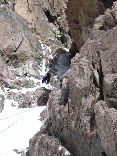 Enjoying the rambling WI2 in the Martha's Gully of Mt. Lady Washington.