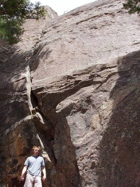 Fun line, steep, sustained jamming. Nice treat after the longish walk.