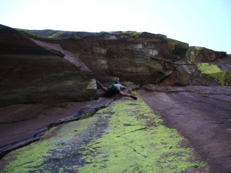 Just before the 1st crux.