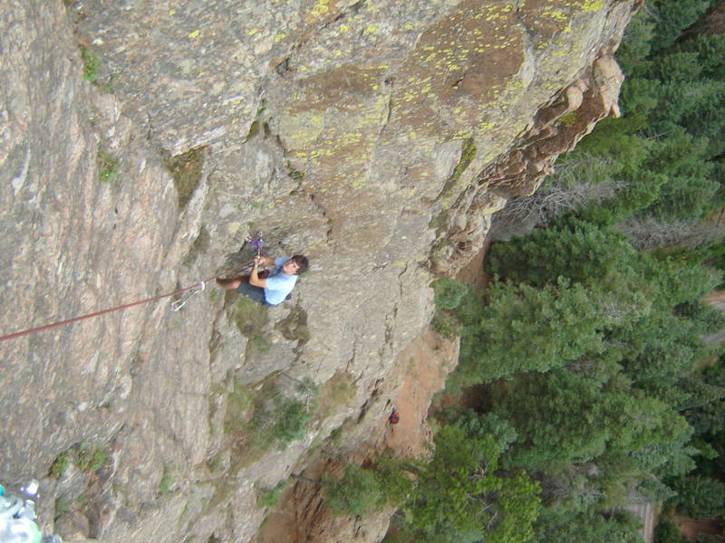 Ryan Busch at Pitch 1 belay. Start ledge can be seen below. (Photo: Cody Cook)