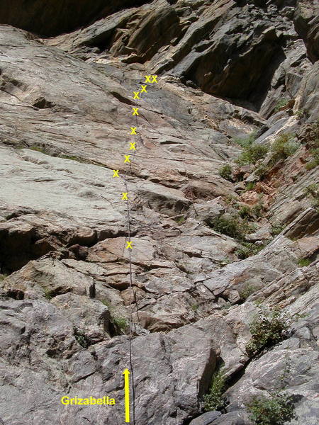 Grizabella. Well bolted, moderate climbing make this a good beginner sport lead.