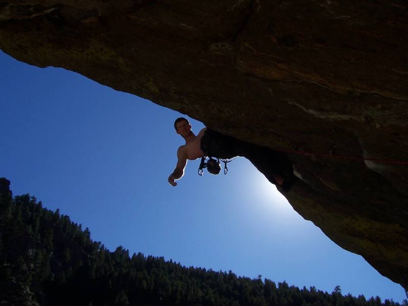 Posing for the camera on a successful onsight attempt of this really fun climb.