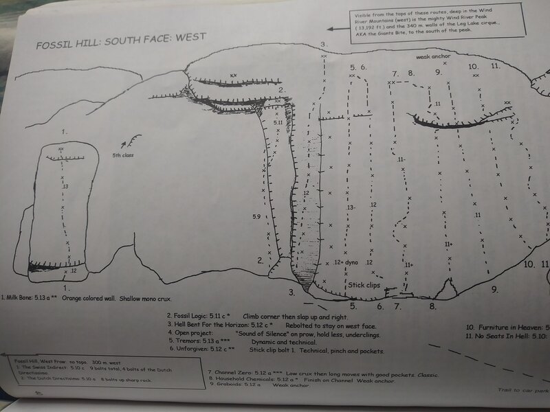 Rock Climbing in Fossil Hill West, Lander Area