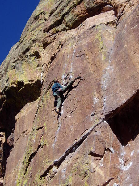 The most spectacular position on this climb? George and his partner Chris both led Evictor that day.