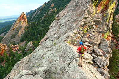 Nearing the end of the ridge with the Third Flatiron in sight.