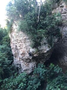 Roberto Reyes coming out of the crux. Entering pump fest.
<br>
Photo by: Luismi