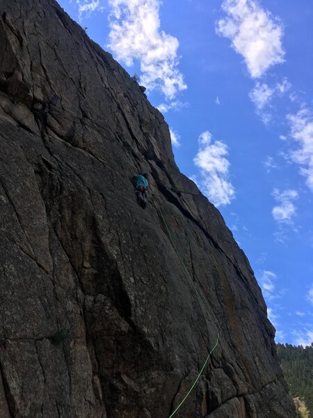 Heading up Northwest Face.