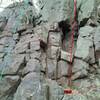 The south wall of the south buttress.<br>
<br>
You could climb Right of Two Cracks farther right, but staying left-ish as shown here will get you on "the better holds you wanted to use while climbing" Two Finger Cracks (as mentioned in Jay Knower's book).