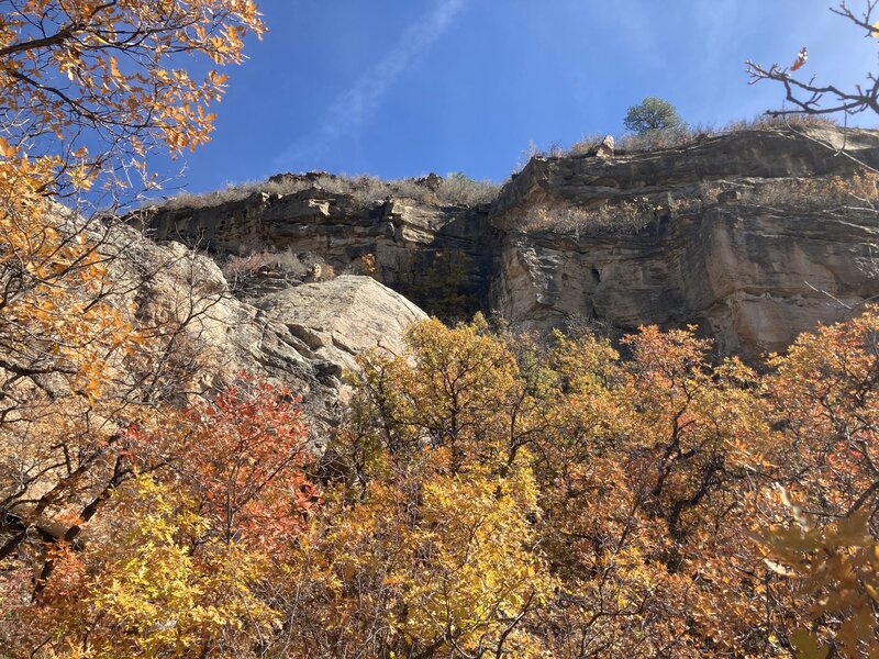 Moria and the cliff band behind as seen from the trail.