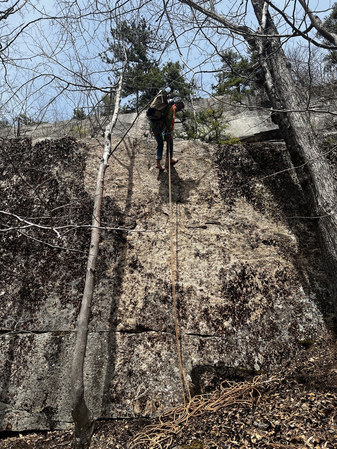 Rappelling the route.