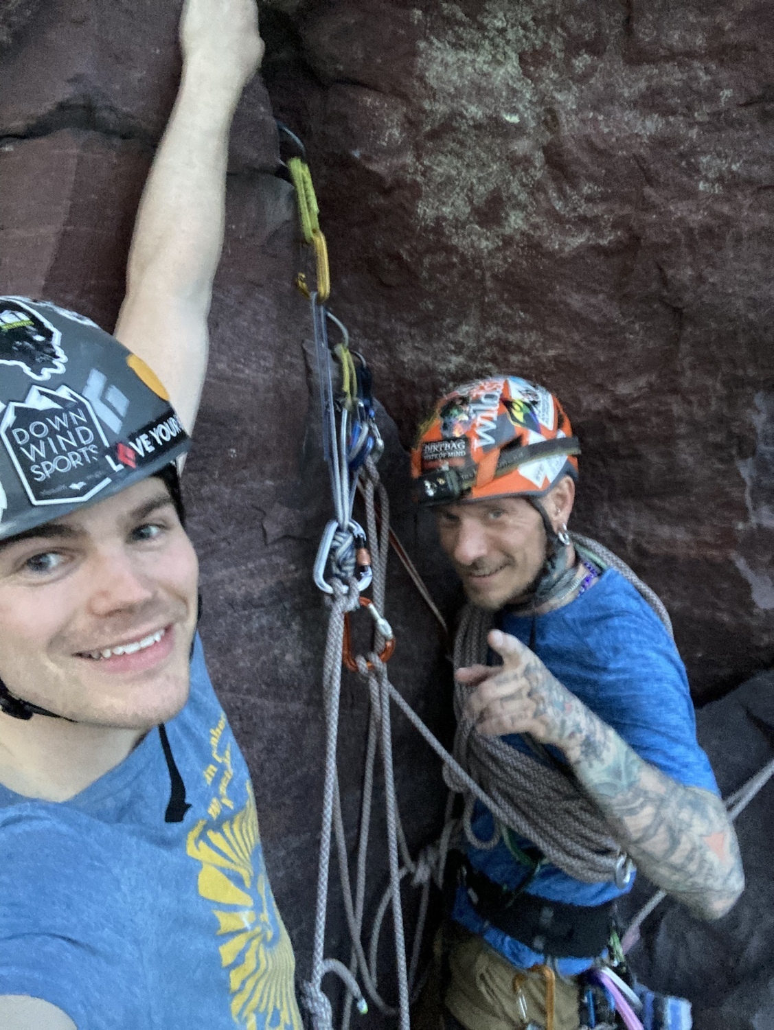 Firstpitch anchor on Keith's first multipitch. Bit of a mess from