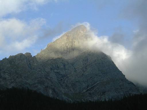 Sun on the headwall of The Needle.