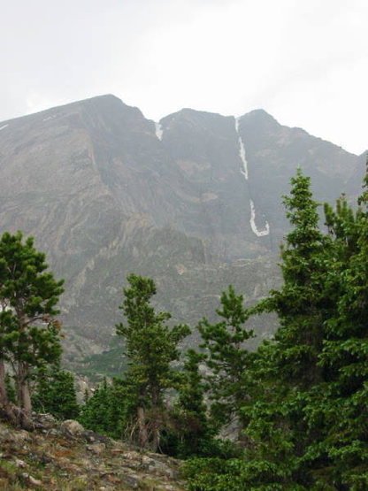 The Y Couloir the approach trail on 7/7/02. You can clearly see the ...