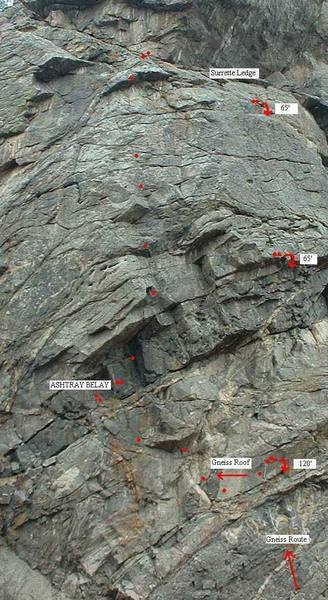 Beta photo of Gneiss Roof on Mission Wall taken from Wall of the '90s.