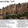 Spiney Ridge - left.<br>
<br>
Sunday Pockets is renamed 20th Century Man in the new Knapp/Thompson/Aschert guidebook.