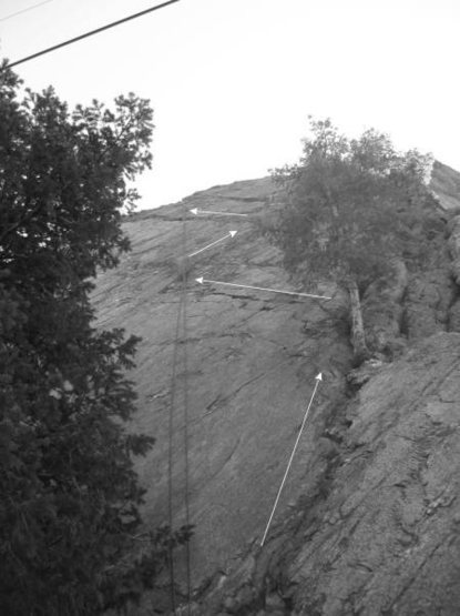Picture taken from opposite side of tree from Supremacy Slab route.