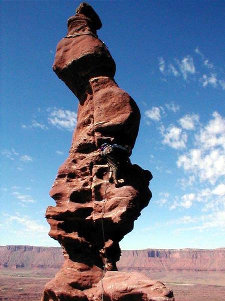 Loren ascending the final spire.