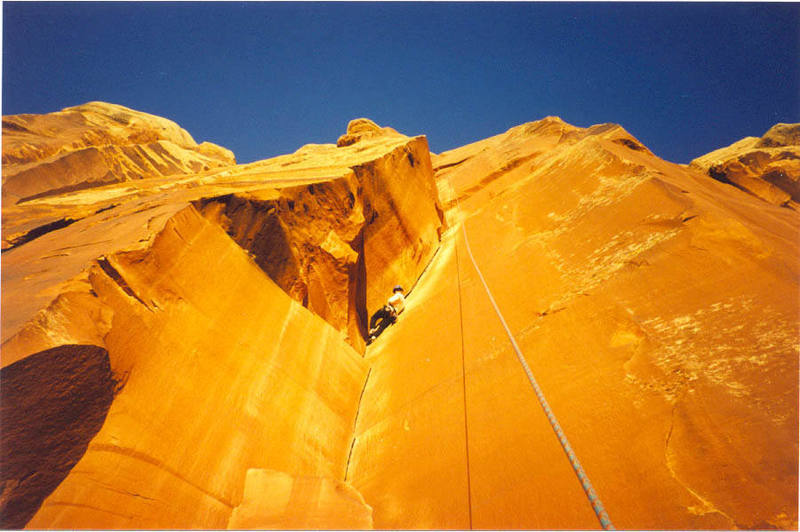 Tom Rose on Incredible Hand Crack, close to sunset