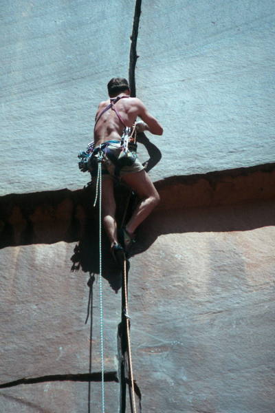 Spud Genereaux passing the roof, circa 1990.