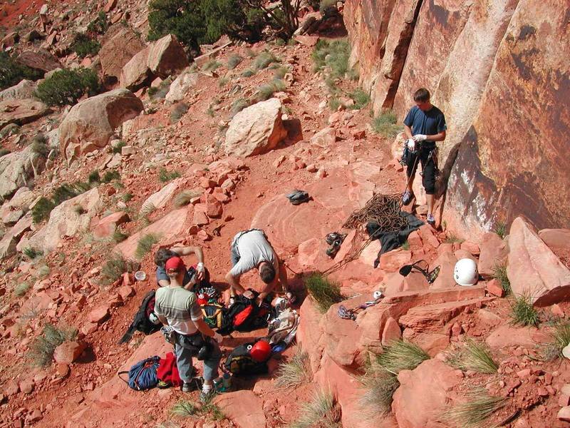 Racking up and getting ready to climb. Photo: Myke K.