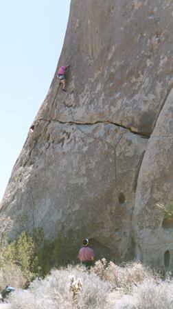 Here's a good example of protecting the traverse. This system had almost no rope drag. There was a piece between the first and second, but it was pulled after the 2nd piece was placed.