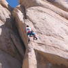 Unknown climber solos the route.