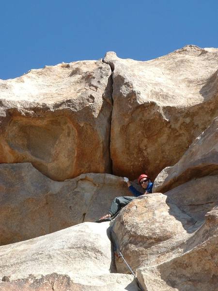 Graham past the technical crux. <br>
"The roof isn't that hard, right?"