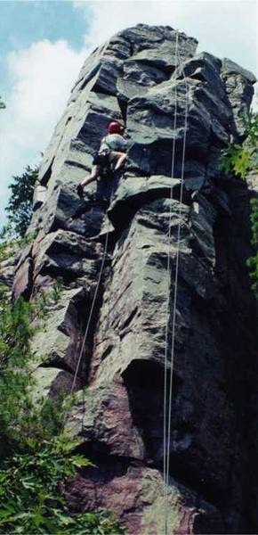 Tom Anderson-Brown on Angel's Crack just below the "arrowhead".