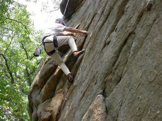 Jan Brown on the lower section of Dancing Madly Backwards.