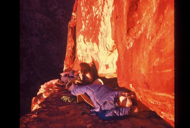 Dawn, day two. Jorge said it would be an awesome bivy! But I think that in some ancient Andean dialect the word "bivy" must meen "ramp of endless sliding". Thanx Jorge!