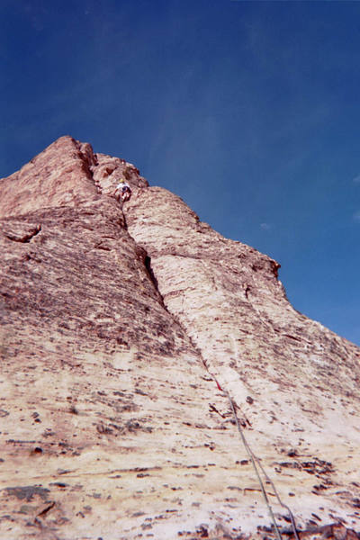 Richard Baugh on the Second Pitch of the Northeast Arete. Photo by Josh Owen.